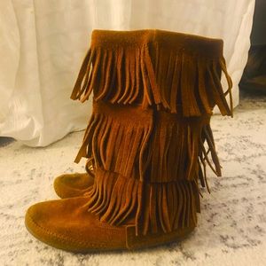 SOLD Brown Minnetonka Fringe Boots